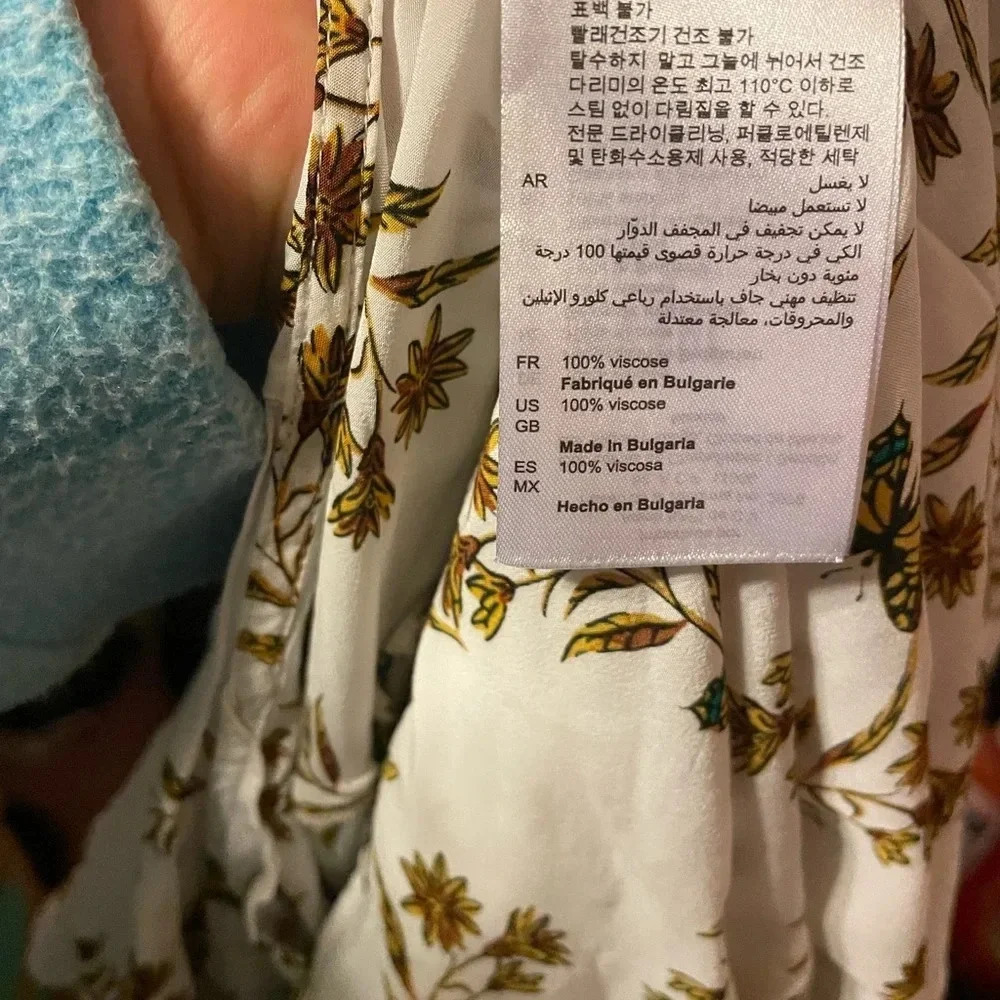 SANDRO BUTTERFLY PRINT RUFFLE BLOUSE - Picture 8 of 9